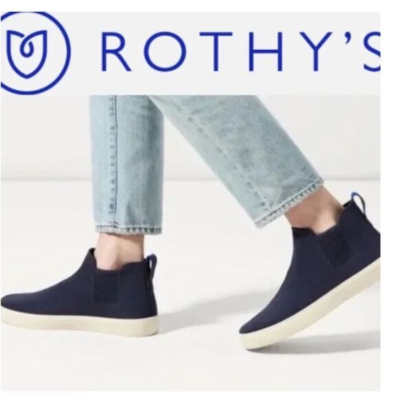 Rothy's Navy Blue Slip-On Sneakers - Picture 1 of 11